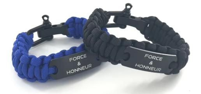 Bracelet paracorde &quot;Force &amp; Honneur&quot;