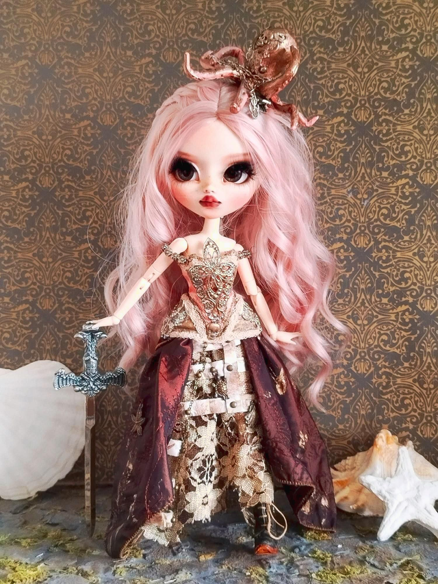Ocean Queen outfit for Blythe and Pullip dolls