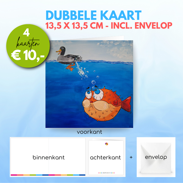 Blobvis en eend | Dubbele kaart incl. envelop