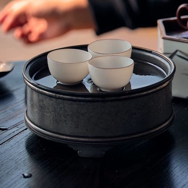 纯锡圆壶承Base ronde pour théière en étain pur