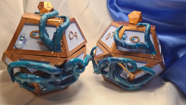 Duftkerze im Gipswürfel (Kraken)