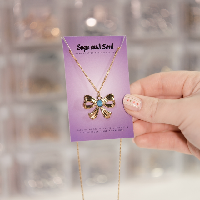 Sale - Gold Bow Necklace