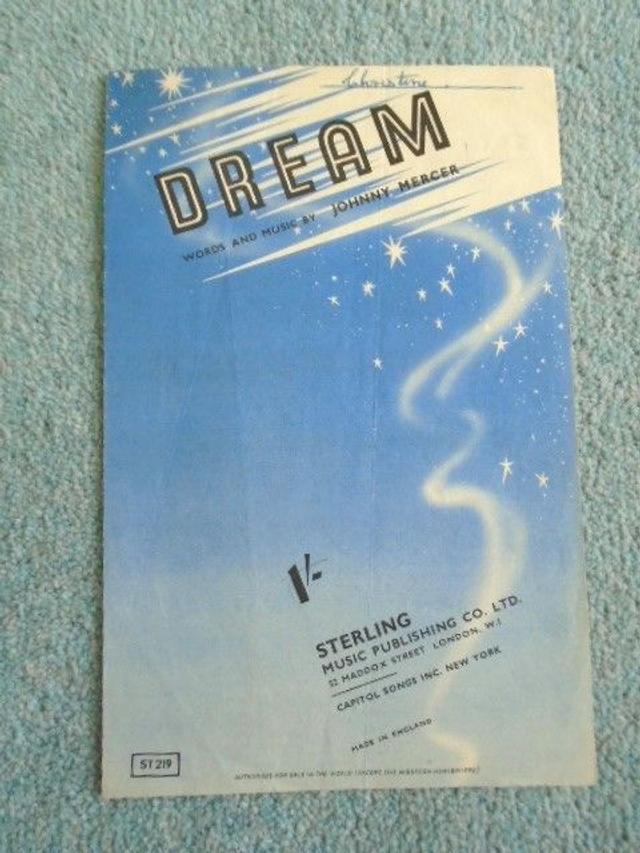 Vintage Sheet Music Dream by Johnny Mercer 1945