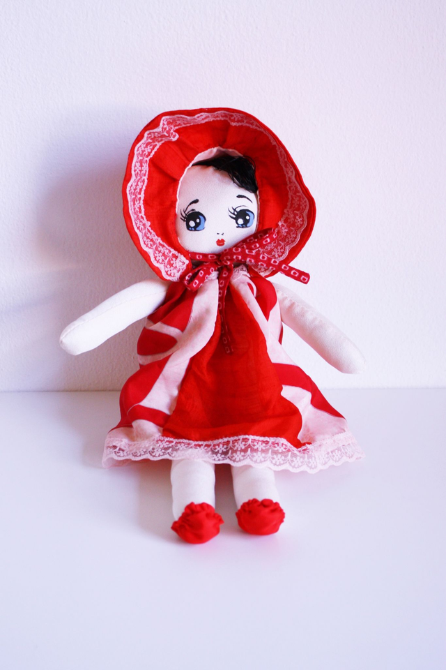 Home Deco Girl Made of Vintage Kimono Fabric, Kawaii Display, Ornament