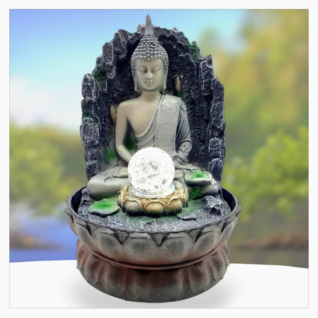 "Bouddha thaï" - Fontaine en résine 29 cm 