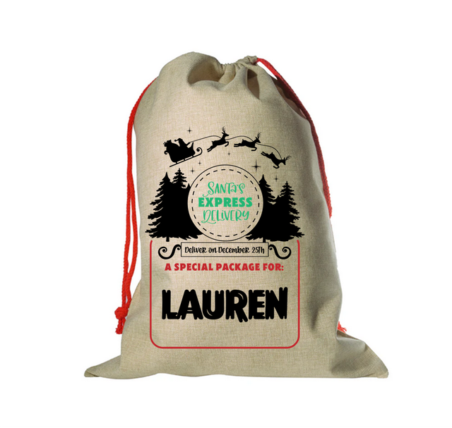 Christmas Santa Sack - Santa Sleigh