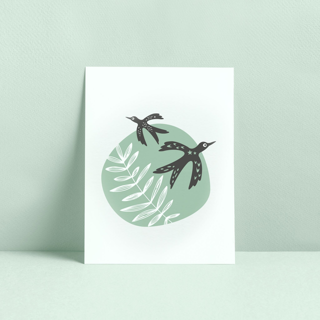 AFFICHE MINI ENVOLÉE CÉLADON