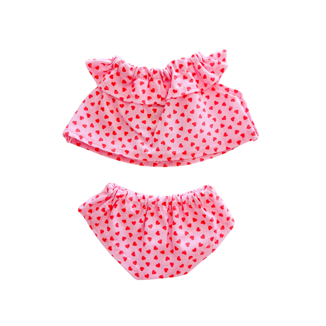 Ensemble rose à cœurs