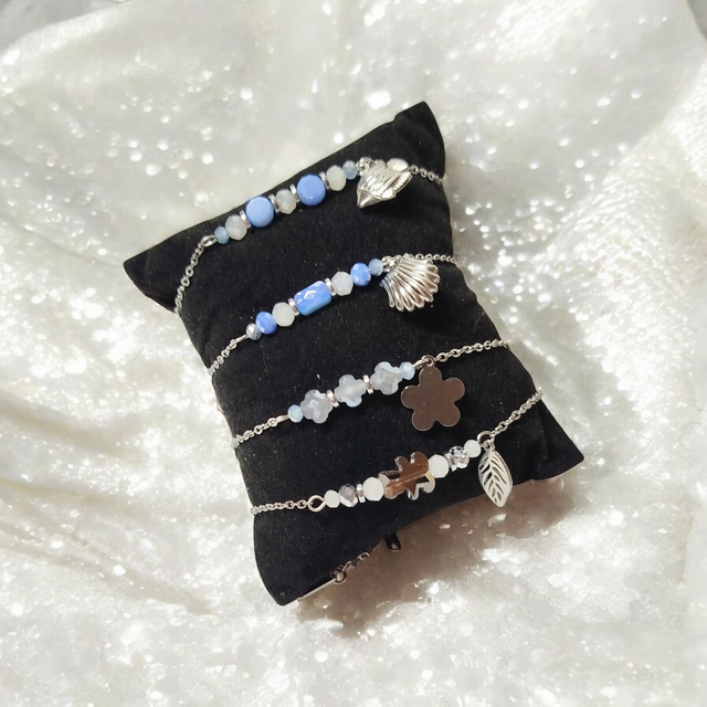 Bracelet acier inoxydable gris et argenté