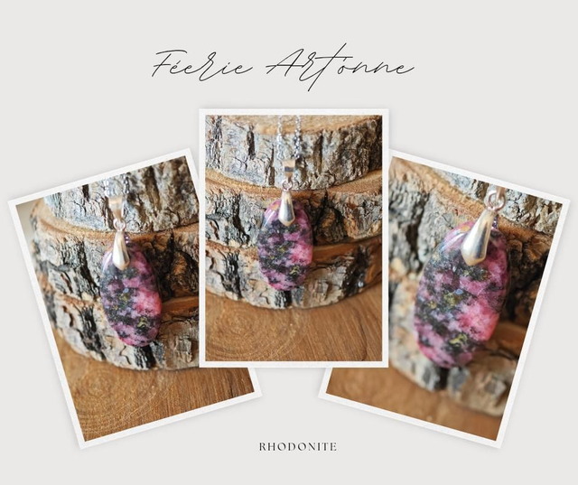 Pendentif RHODONITE 