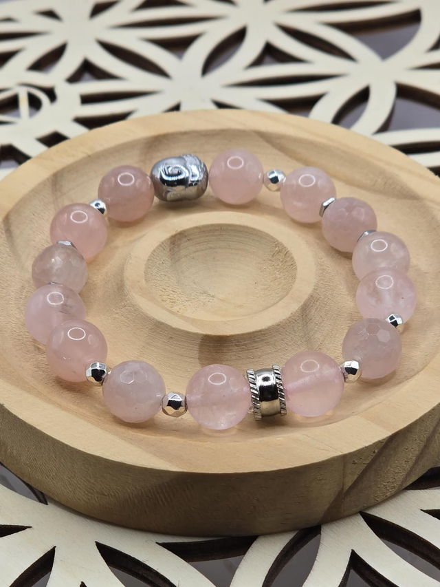 Bracelet Quartz rose 1 cm 