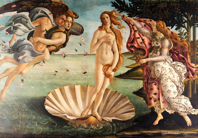 The birth of Venus by Sandro Botticelli