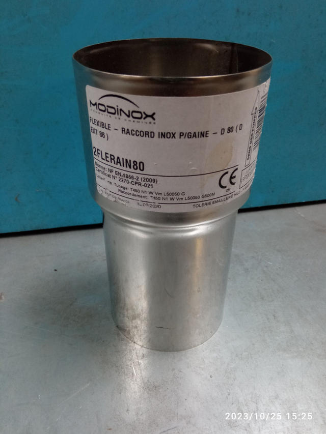 Raccord INOX pour gaine D8086 - 2FLERAIN80 