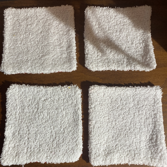 Lingettes lavables motif cœurs (Lot de 4)