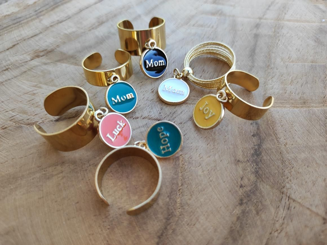 Bague personnalisable - Message Émaillé