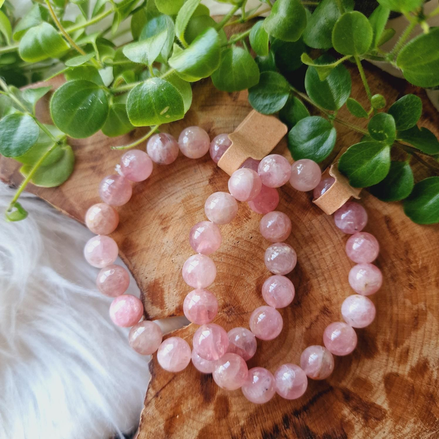 Madagascan Rose Quartz 10mm Beaded Bracelet 