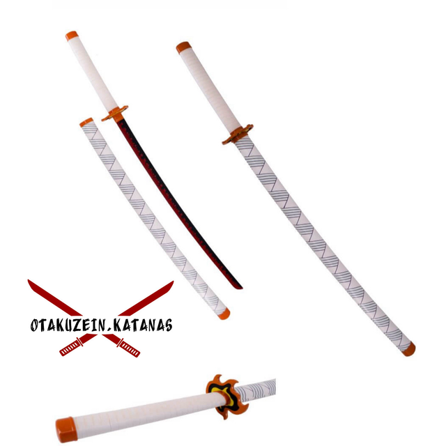 Katana S0282 de Demon Slayer empuñada por Rengoku Kyoujurou réplica no oficial de 40 cm hoja de acero