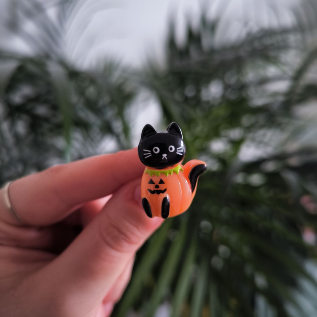 Mini pins - Chat citrouille