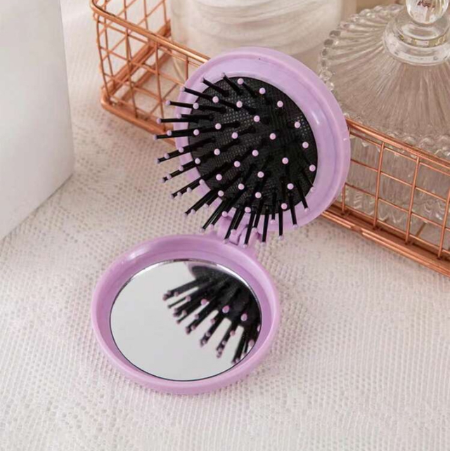 Z | 1pc Folding Comb Mirror, Multifunctional Dual-Use Mirror