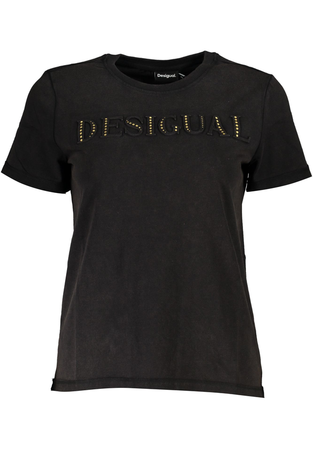 DESIGUAL T-SHIRT MANICHE CORTE DONNA NERO