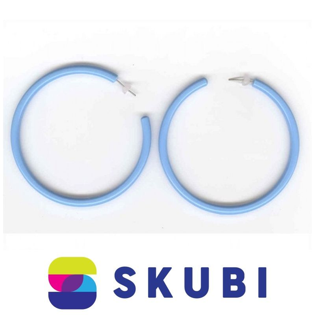 RETRO NÁUŠNICE PLASTOVÉ - KRUHY - 8 CM (č. 66)