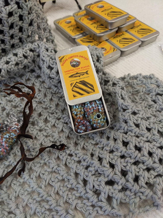 knitted crafts Capten Broga's Tinned Mini Sardines (Set of 2) - allow 1 week craft time