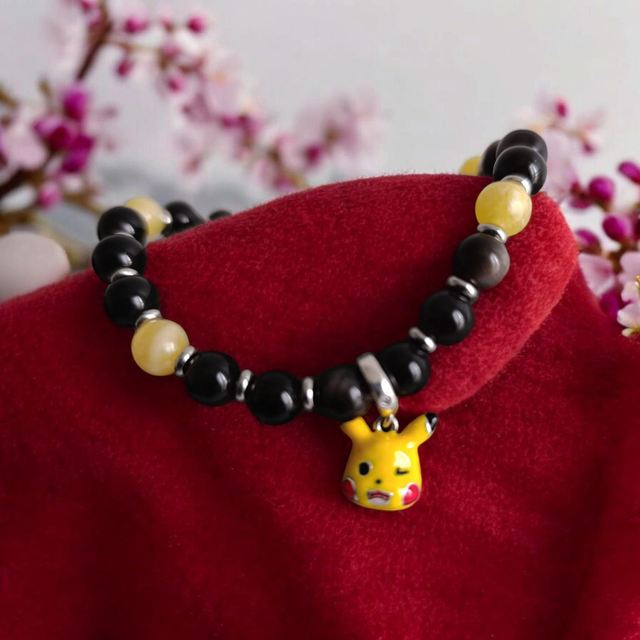 Bracelet Pandolith jade Topaze/ Obsidienne