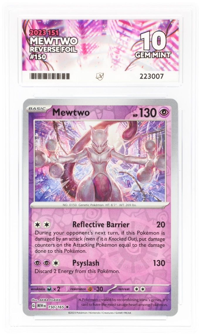 Ace (Gem Mint 10) Mewtwo Reverse Foil 2023 151