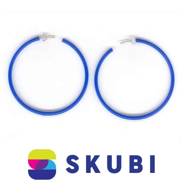 RETRO NÁUŠNICE PLASTOVÉ - KRUHY - 6.5 CM (č. 80)