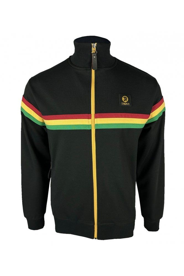 Trojan TR-8953 Retro Stripe Track Top - Black