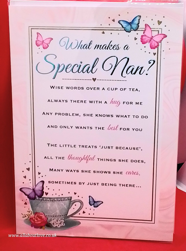 Nan Birthday Card Stunning Design Sentiment Worded.