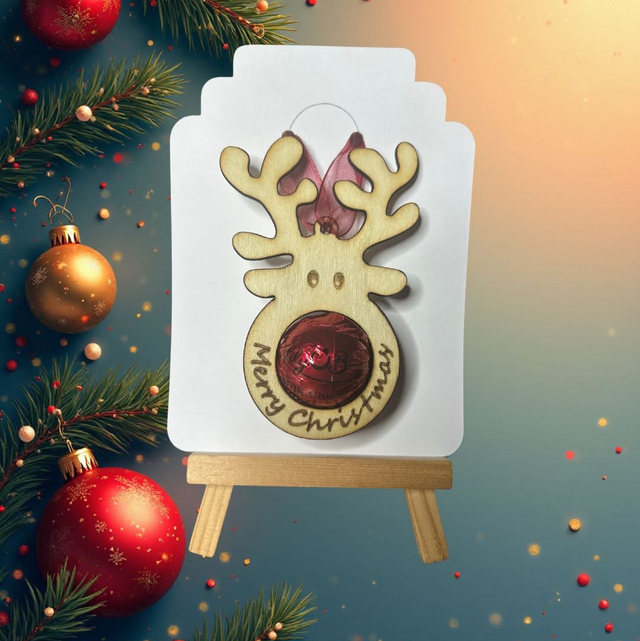 Handmade Wooden Reindeer Truffle Holder