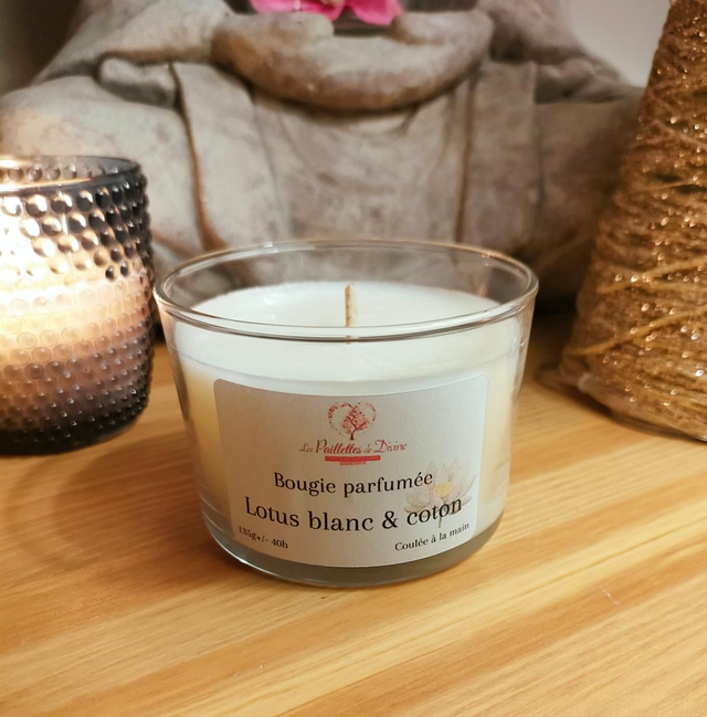 Bougie &quot;Lotus blanc et coton&quot; 