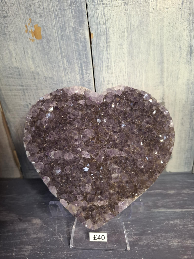 Amethyst Cluster Heart 