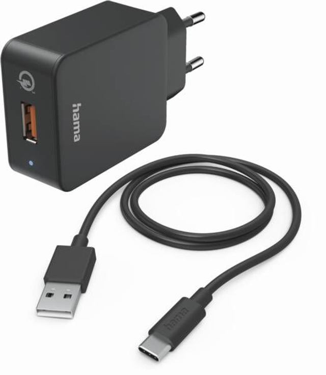 Hama Ladegerät 201625 Ladeset, USB-C,QC3.0, 19,5 W Schwarz