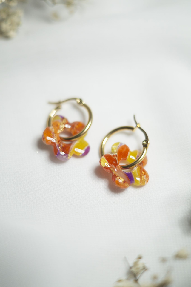 Coloris pop - Boucles Fleur 