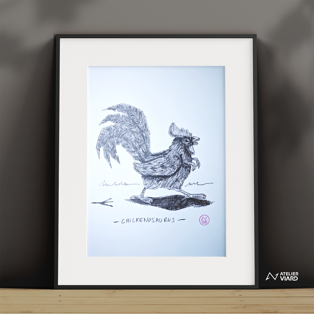 Petit pouletsaurus - Dessin original (pièce unique)