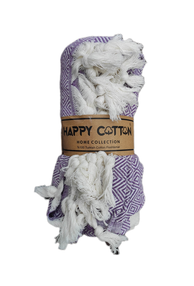 ELMAS PESTEMAL 175x90 Turecki Ręcznik na Plażę do Sauny jako Pareo FIOLETOWY