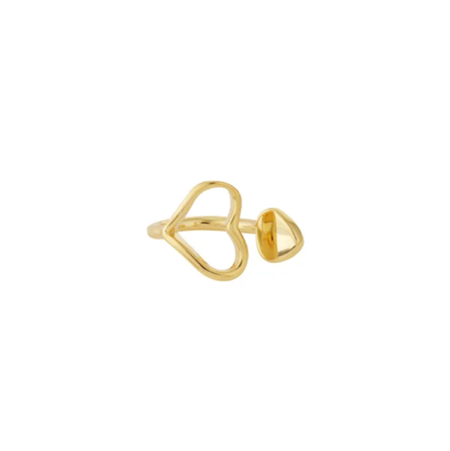 Heart earcuff goud