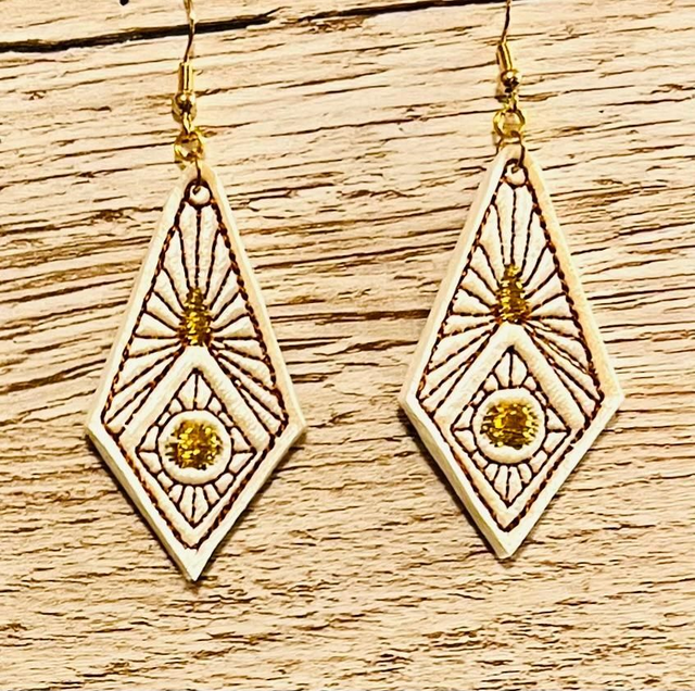 Boucles d'oreilles losange simili-cuir