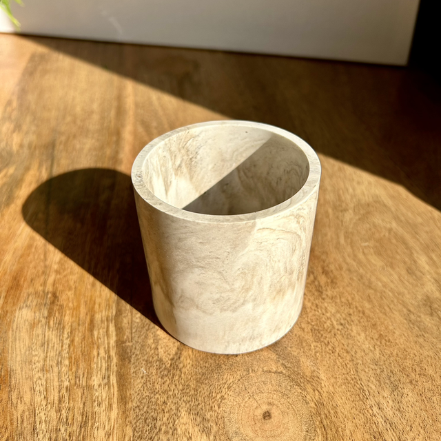 Grand pot marbré beige 