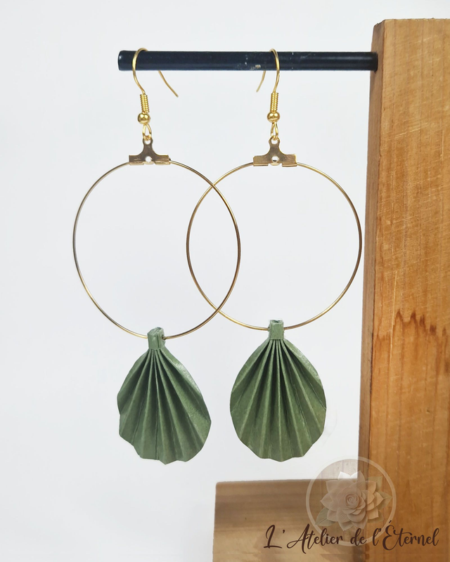 Boucles d'oreilles créoles Licuala long