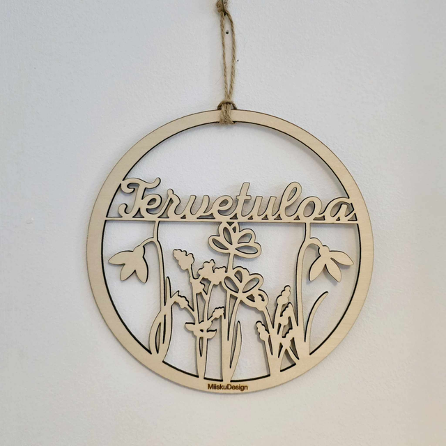 Tervetuloa kukkaketo kyltti