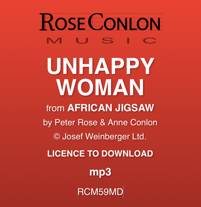 UNHAPPY WOMAN  (from African Jigsaw by Peter Rose &amp; Anne Conlon)