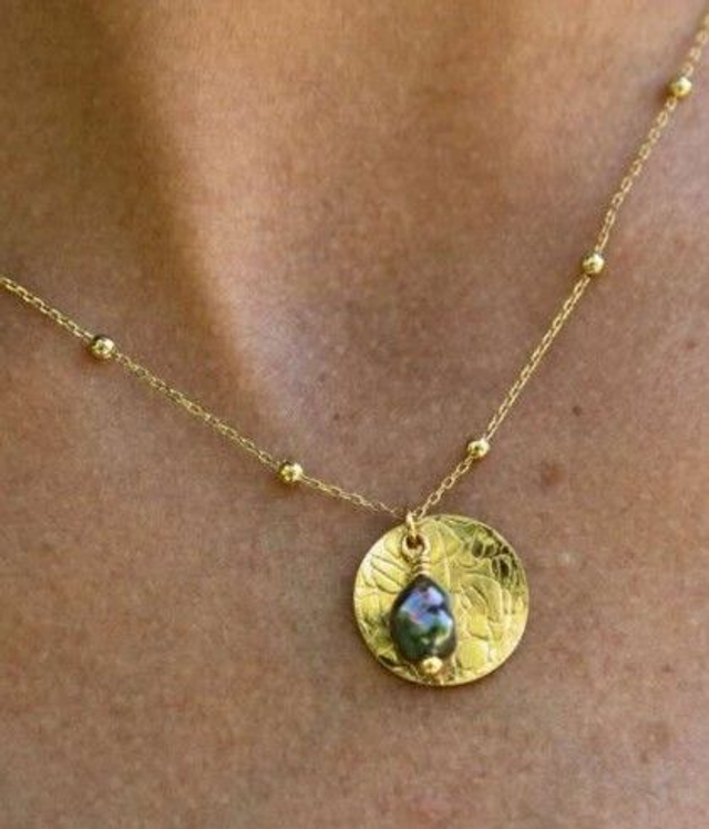 Collier Sweat dream médaille martelée - 40 cm