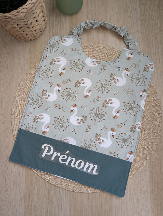 Serviette de cantine enfant fleurie cygnes