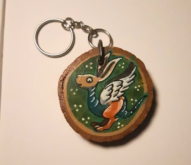 BM71b porte-clés lapin chimère médiéval