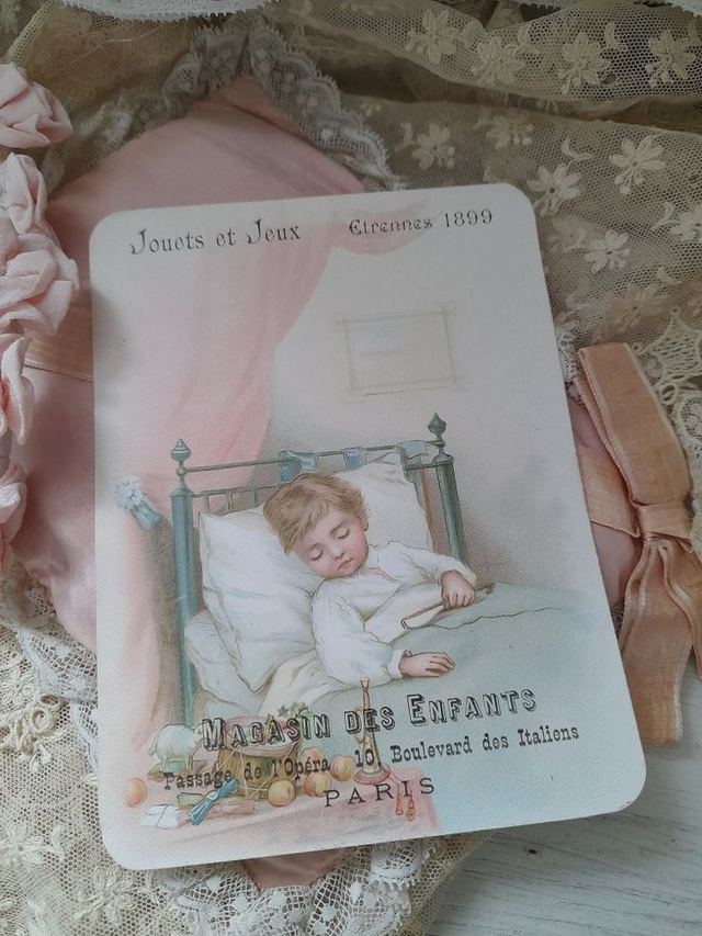 Carton publicitaire ancien &quot;Magasin des Enfants&quot; 1899