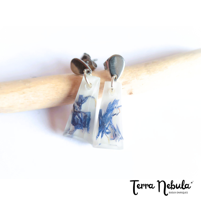 Boucles d&#039;oreilles fleuries Bleuet | BO095F