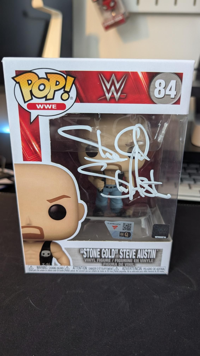 Funko Pop WWE Stone Cold Steve Austin 84 Signed With Fanatics Authentication 
